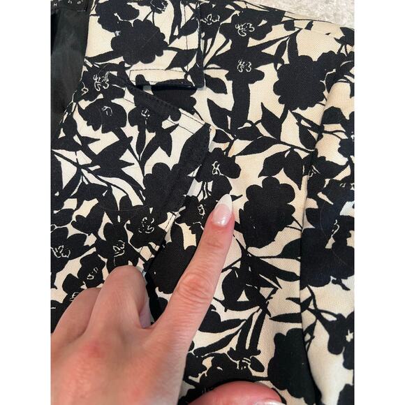 Apostrophe Blazer Jacket One Button Stretch Black & White Floral Size 4 JL - Picture 11 of 12
